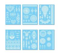 Waterproof White Tattoo Stickers Mandala Totem Flower Butterfly Tattoo Stickers Bride Hand Stickers158x120mm