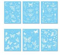 Waterproof White Tattoo Stickers Mandala Totem Flower Butterfly Tattoo Stickers Bride Hand Stickers158x120mm