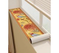 Waterproof Window Sill Cover 72 inches, Non Slip Office Bedroom Casement Mat, Windows Cill Cushion Protector Anti Cat Scratch Dogs Plants(Orange,72x15inch (182x38cm))