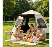 Waterproof Windproof Instant Tent, 4 Person Quick Setup Camping Dome Tent with Pre-Attached Poles, Ventilated Design, Portable Outdoor Tent for Hiking Backyard Festival Use B