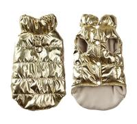 Waterproof Windproof Shiba Inu Poodle Jacket With Button Design Lightweight Warm Cold-Proof Snow Dog Coat With D-Ring,Gold,XL