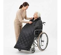 Waterproof Windproof Wheelchair Blanket for Adults, Fleece Lined Winter Cover. Hooded Poncho Rain Coat for Elderly, Full Body Warmth - Fits Manual & Electric Wheelchairs