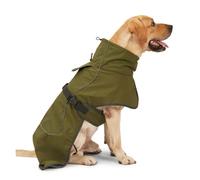 Waterproof Winter Dog Coat for Large Breeds - Thickened Reflective Vest Jacket with Adjustable Straps - Windproof & Insulated Outdoor Dog Clothing for Autumn/Winter (XL-2XL)(Green,S)