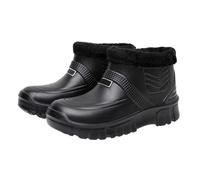 Waterproof Winter Shoes Women Men Thermal Wellington Boots Ankle Boots Winter Boots Warm Non-Slip Winter Boots Outdoor Lightweight Mid-Height Snow Boots Festival Fleece Rain Boots, 1 black, 7 UK