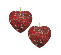 Waterproof With Flower Christmas Tree Ceramic Hanging Bauble Personalised Xmas Baubles Cute Christmas Ornaments Gifts For Kids Family Friends