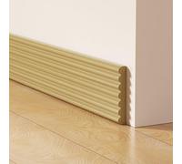 Waterproof Wood Look Baseboard Trim Sticker For Wall Perimeter Finishing In Bathrooms Kitchens Bedrooms And Living Rooms Rubber Material(C)