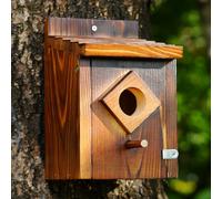 Waterproof Wooden Blue Bird House, Spray Paint Treatment Bluebird Box Houses for Outdoors, Nesting Box for Wrens, Swallows, Finches, Chickadee (Wood)