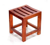 Waterproof Wooden Shower Stool Anti Corrosion Square Bench for Seniors Bath Seat Versatile Home Shower Chair Stylish and Functional Bathroom Furniture