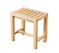 Waterproof Wooden Shower Stool - Durable Non-Slip Bath Seat & Sturdy Footrest, Versatile Shower Bench for Bathroom, Bedroom & Living Room Furniture (42x28x33CM)