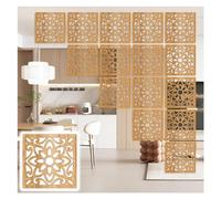 Waterproof WoodPlastic Hanging Room Divider11.4 x11.4 SemiPrivacy Screen for Elegant Home Decor16Pcs Natural Bamboo Style Partition for Indoor Spaces