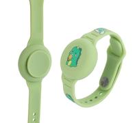 Waterproof Wristband for Airtag, Cute Dinosaur Watch Bracelet Holder Soft Silicone Case Cover Watch Band for GPS Tracking Tagging Compatible with Apple Airtag(Green)