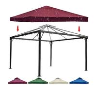 Waterproof x Gazebo Canopy Replacement Cover 310g m2 Ox Cloth Air Vented Design Ideal for Garden Patio Par Tent Red Single Top