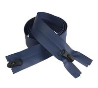 Waterproof Zipper #5#7 Nylon Double-Ended Two-Way Tail for Down Jackets and Windbreakers - Seamless Invisible for Clothing,Duvet Covers, Backpacks(DeepBlue-100cm)