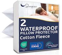 Waterproof Zippered Pillow Protector 40 x 70 cm, Set of 2, Oeko-Tex® certified Recycled Cotton Fleece GRS® Soft Silent, Anti Bed Bug and Dust Mite Proof Pillow Encasement, 15 year Warranty