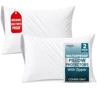 Waterproof Zippered Pillow Protectors 51 x 97 cm, Pack of 2, Bedbug proof | Dust Mite and Bed Bug Proof Oeko-Tex Certified Pillow Covers with Zipper, by Utopia Bedding
