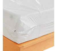 Waterproof Zippered Plastic Mattress Protector Encasement, Vinyl Mattress Bed Cover Proof (King Size)