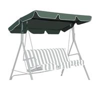 WaterproofGardenSwingCanopyReplacementHeavyDutyAntiUV3SeaterSwingChairCoverWindproofRipProofHammockTop(ArmyGreen164x114x15cm)