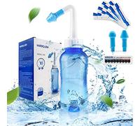 Waterpulse Neti Pot Sinus Rinse, Nasal Wash 300ML, Nasal Irrigation with 10 Nasal Wash Salt Packets and Sticker Thermometer,Nose Washing Cleaner Bottle Cleaner Pressure