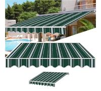 WaterResistant Green Striped Fabric Replacement Canopy for Patio Yard & Deck 13x10ft Top Cover Canvas ning Outdoor Shade Solut