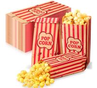 Watersay 100 Pcs Halloween Creepy Carnival Popcorn Bags for Party Decoration 1 oz Creepy Carnival Popcorn Boxes Party Decoration Red Stripe Bloody Bags for Movie Night