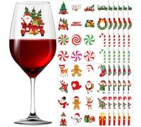 Watersay 192 Pcs Summer Wine Glass Charms for Glasses Beach Theme Drink Marker Tropical Glass Sticker Gnome Surfboard Wine Sticker Hawaiian Cup Identifier Tags for Cocktail Tasting Party (Christmas)