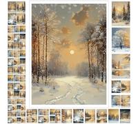 Watersay 20 Pcs Decoupage Paper Pack - 8.3"x11.2" Christmas Eve in Old Forest Vintage Paper for Decoupage Craft and Scrapbooking