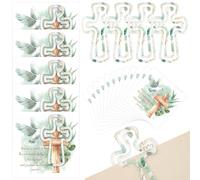 Watersay 20 Sets Baptism Gifts Includes Baptism Cards with Golden Acrylic Cross Paperclips Religious Gift Christian Bookmarks First Communion Gifts Baby Shower Easter Party Praying Cross Cards