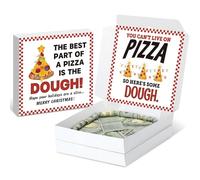 Watersay 3 Pcs Money Box for Cash Christmas Pizza Box Gift 10 x 10 Inch Funny Pizza Gift Boxes for Surprise Cash Gifts Money Holder Birthday Wedding Party (Money Not Include)
