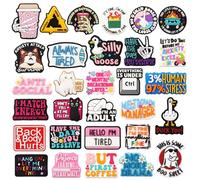Watersay 30 Pcs Funny Focal Beads, Sarcastic Phrase Silicone Beads Humor DIY Crafts Accessories for Pens Necklace Keychains Bracelets Lanyards Phone Chain Charms Jewelry Making Coworker (30 Style)