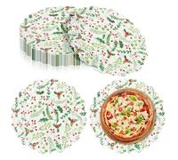 Watersay 300 Pcs Christmas Paper Doilies Disposable Round Christmas Party Decoration White Lace Paper Doilies Holly Berry Placemats Cake Pads Dinner Tableware Decor for Holiday Xmas Party, 9.5 Inch