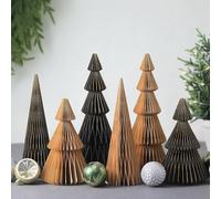 Watersay 6 Pcs Glitter Gold Christmas Tree Honeycomb Centerpiece Minimalist 3D Paper Trees Centerpiece Modern Christmas Decor Rustic Reusable Table Decoration for Home Decor Xmas Gift