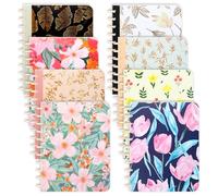 Watersay 8 Set Discbound Notebook Cover and Disc Set 11.5 x 8.9 Inch 11 Hole Colorful Floral Loose Leaf Notebook Cover Refillable Journal Accessories for Work Students School Office Supplies