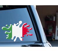 WaterShed Designs Italy Italia il Tricolore Flag Splat 3d effect funny Decal Sticker Car, Van, Laptop, Doors or Walls ideal for Camper Vans, Caravans Cars and Vans