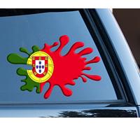 WaterShed Designs Portugal Flag Splat 3D effect funny Decal Sticker Car, Van, Laptop, Doors or Walls ideal for Camper Vans, Caravans Cars and Vans National Pride