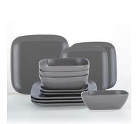 Waterside - 12 Piece Darby Square Dinner Set - Grey