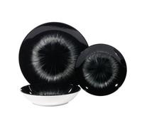 Waterside 12Pc Black Star Porcelain Dinner Set