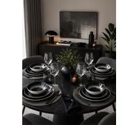 Waterside 12pc Grey Star Dinner Set | 12 Piece Set, Grey Star Design