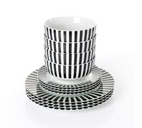 Waterside 12pc Black Stripe Porcelain Dinner Set