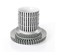 Waterside 12pc Black Stripe Porcelain Dinner Set