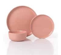Waterside 12pc Blush Pink Lipped Stoneware Dinner Set