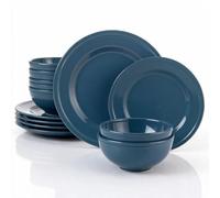 Waterside 12pc Boston Teal Embossed Ring Dinner Set