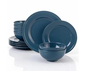 Waterside 12pc Boston Teal Embossed Ring Dinner Set