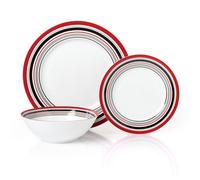Waterside Brompton Burgundy 12 Piece Dinner Set - Multi - Wilko