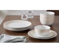 Gold Radiance Porcelain Xmas Dinner Set, 12 Pieces