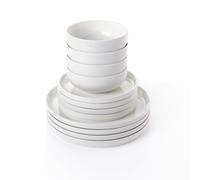 Waterside 12pc Pearl White Lipped Porcelain Dinner Set
