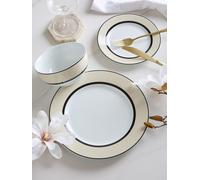 12Pc York Cream Band Dinner Set