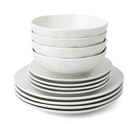 Waterside 12PC White Organic Irregular Shape Dinner Set ONE SIZE White