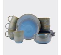 Waterside 16Pc Reactive Glaze Blue Dinner Set