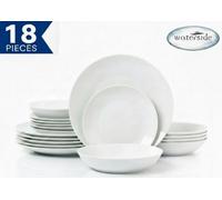 Waterside 18Pc White Porcelain Round White Dinner Set
