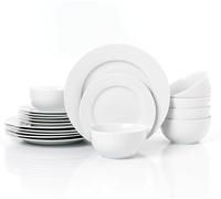 Waterside 18pc White Rim Porcelain Dinner Set